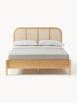 Letto In Legno Con Testiera In Vimini Jones
