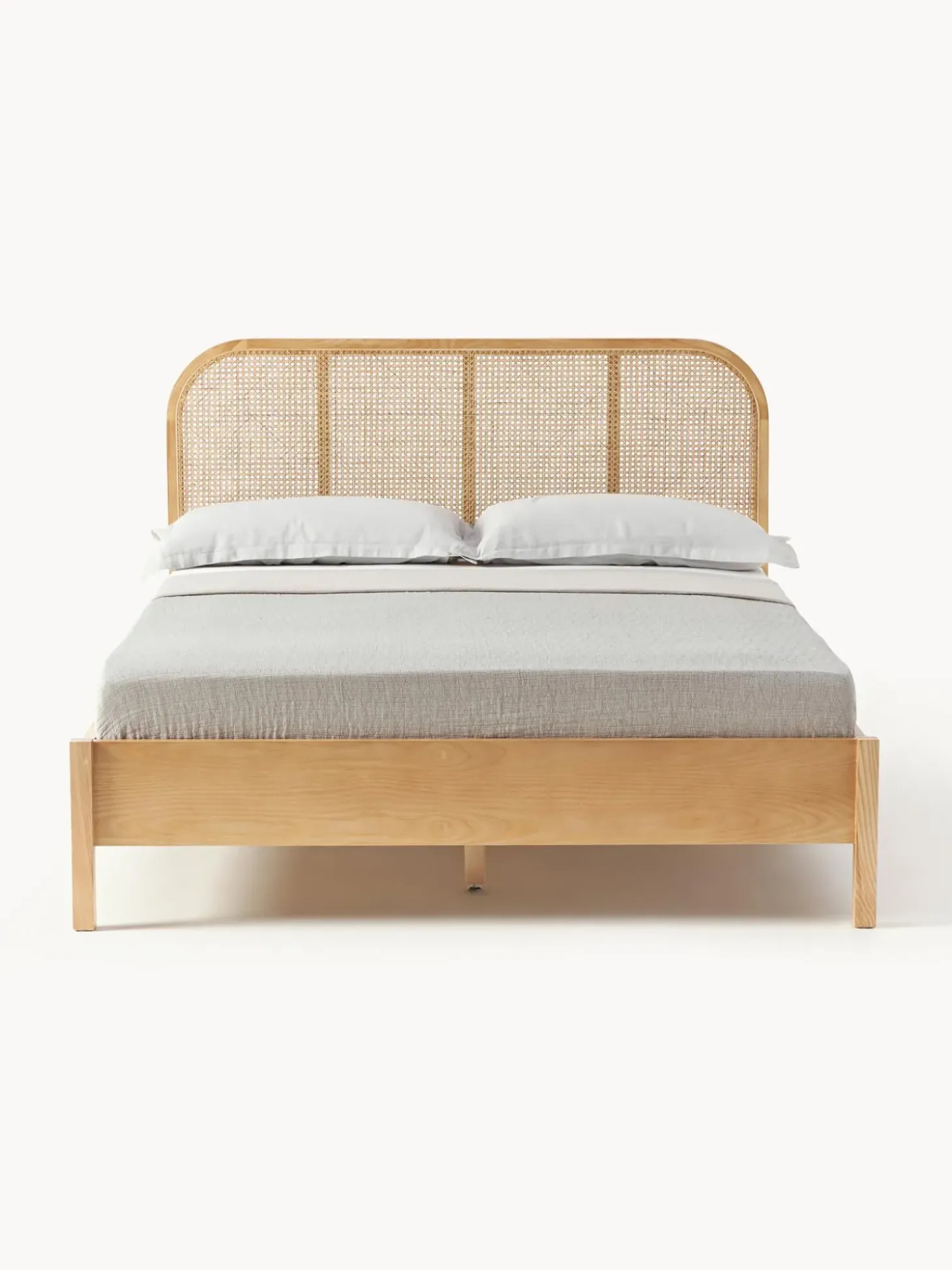 Letto In Legno Con Testiera In Vimini Jones