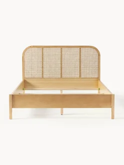 Letto In Legno Con Testiera In Vimini Jones