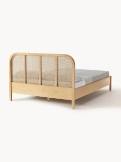 Letto In Legno Con Testiera In Vimini Jones