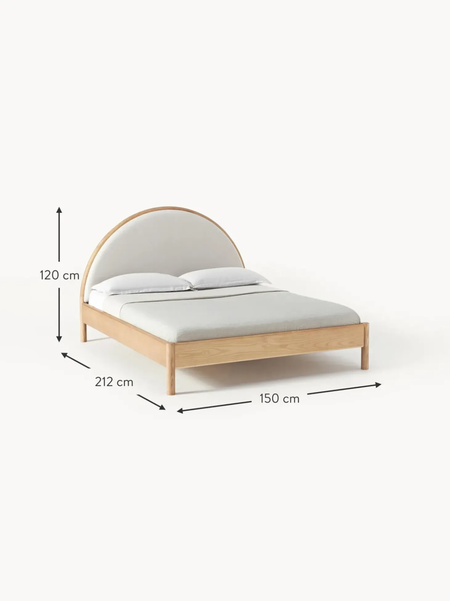 Letto In Legno Con Testiera Imbottita Sean