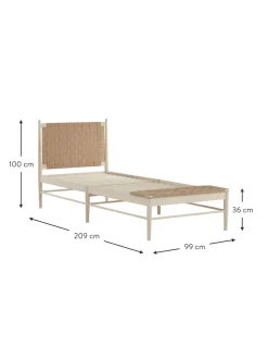 Letto In Legno Con Testiera In Juta Kopenhamn