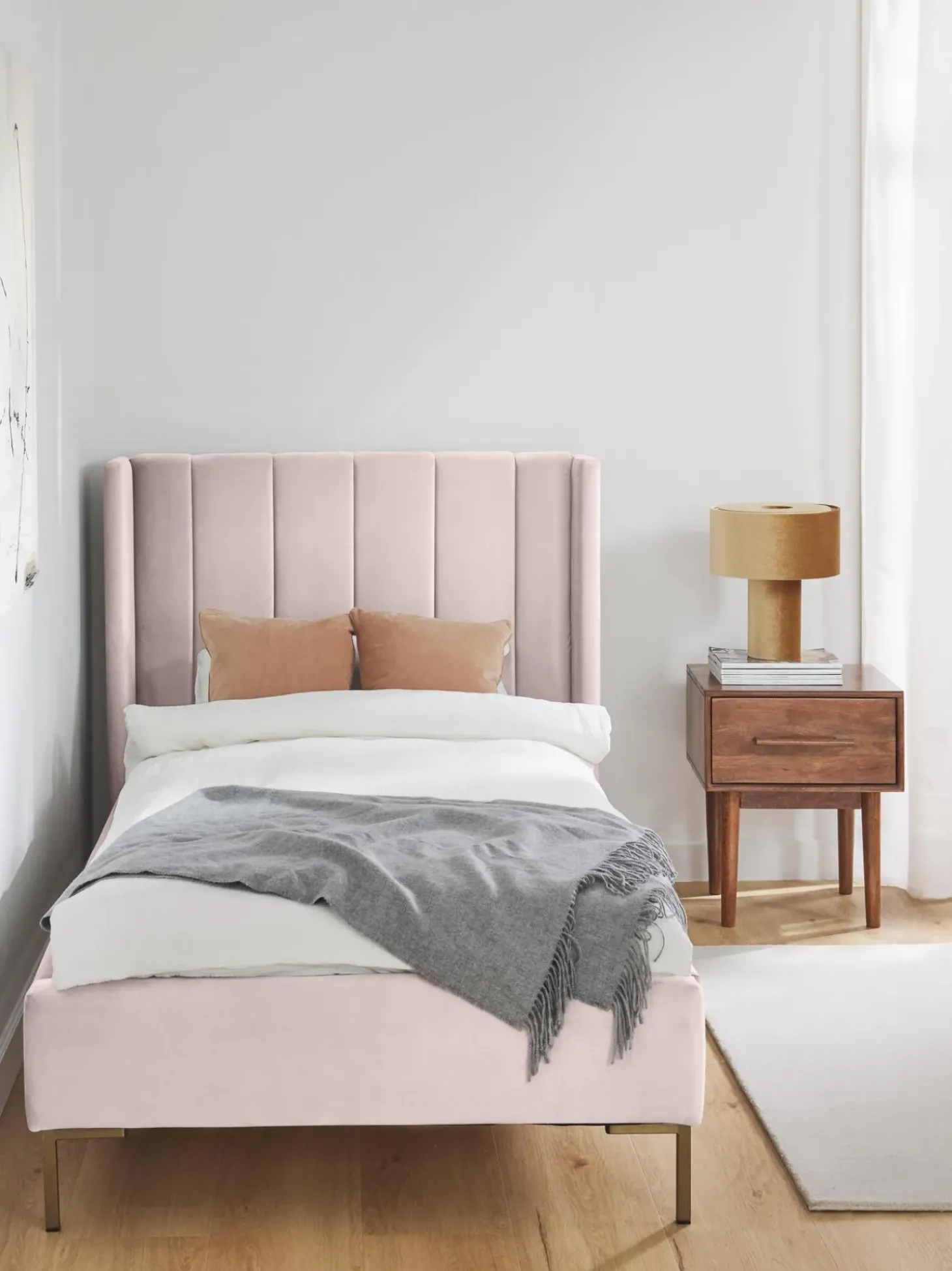 Letto Singolo In Velluto Dusk