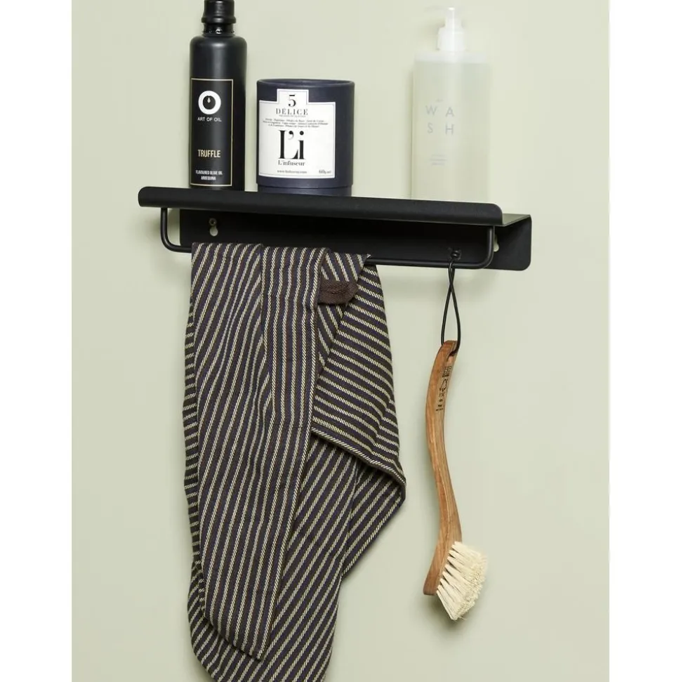 Mensola Con Bastone Appendiabiti In Metallo Bow