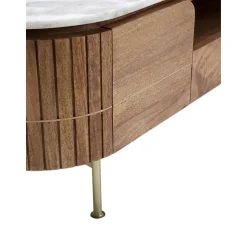 Mobile Tv Fatto A Mano In Legno Di Mango Con Piano In Marmo Grace