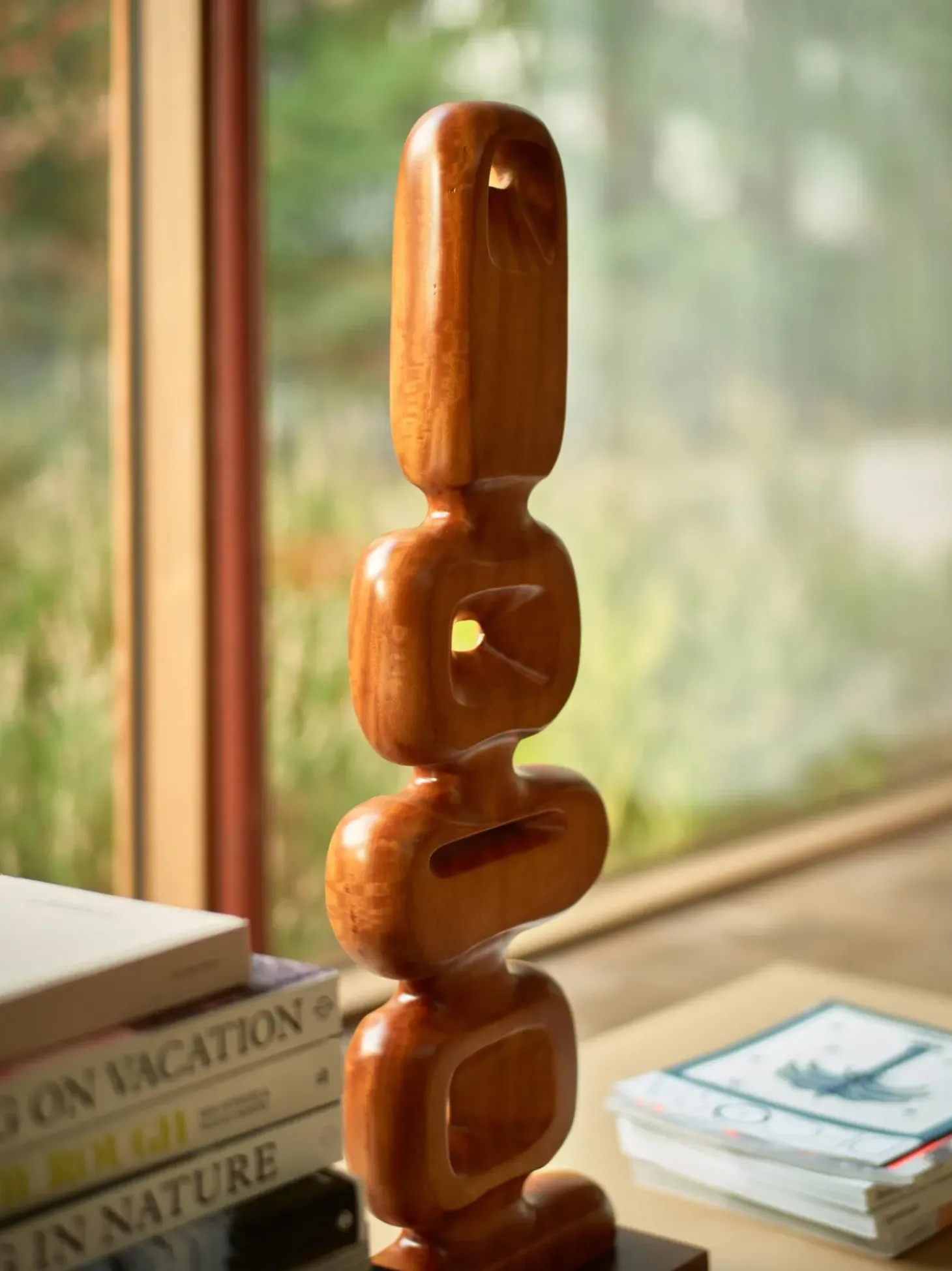 Oggetto Decorativo Grande In Legno Di Teak Ornament, Fatto A Mano