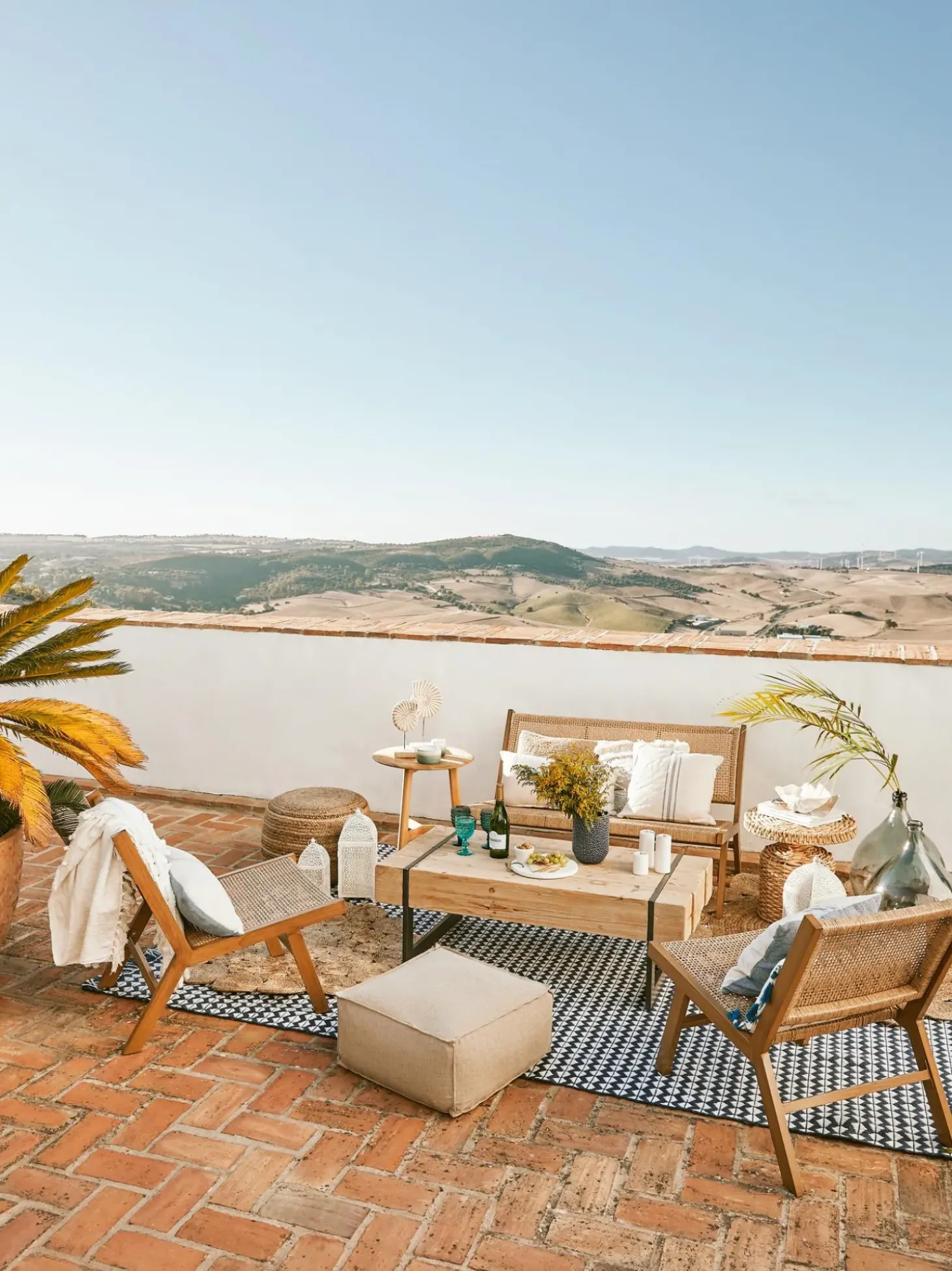 Panca Da Giardino Intrecciata Effetto Legno Palina