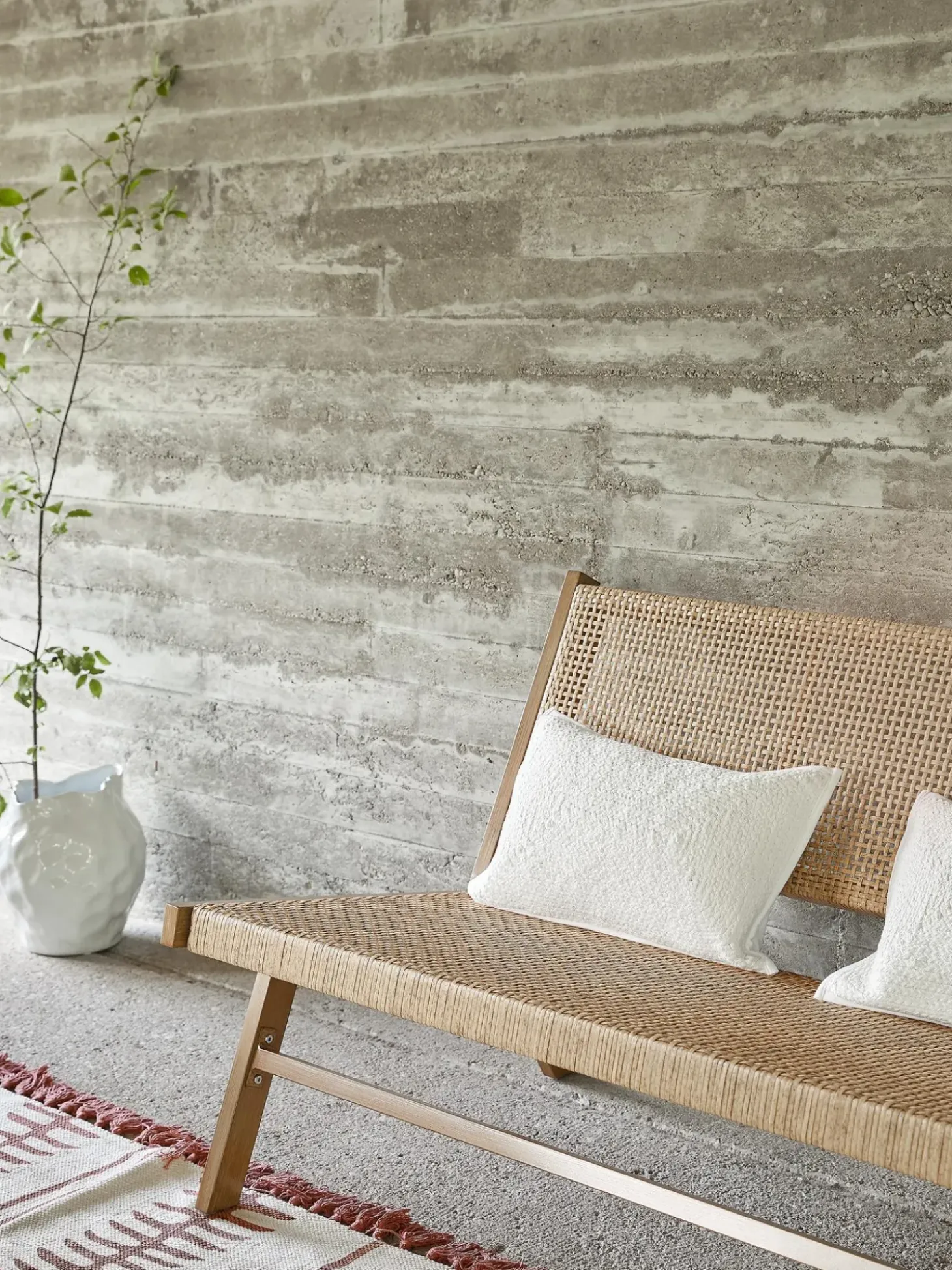 Panca Da Giardino Intrecciata Effetto Legno Palina