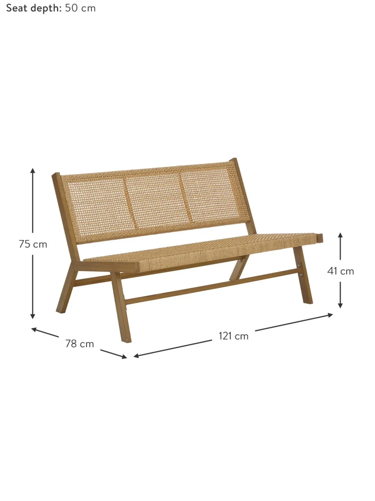 Panca Da Giardino Intrecciata Effetto Legno Palina