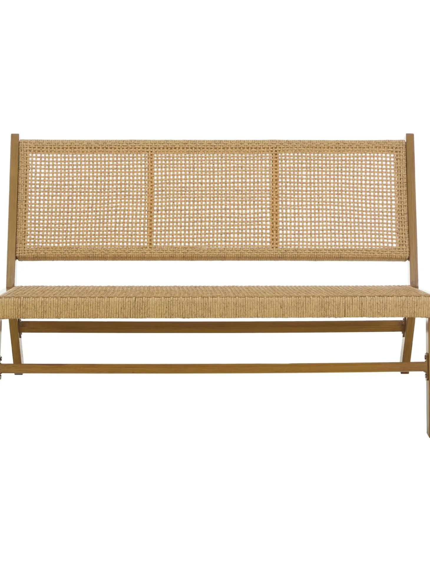 Panca Da Giardino Intrecciata Effetto Legno Palina