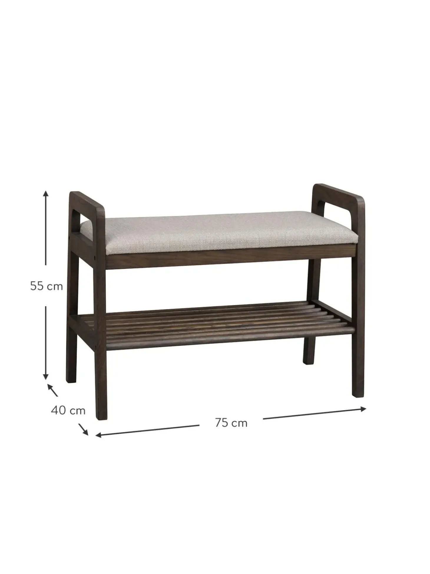 Panca Imbottita Con Ripiano In Legno Di Quercia Inverness