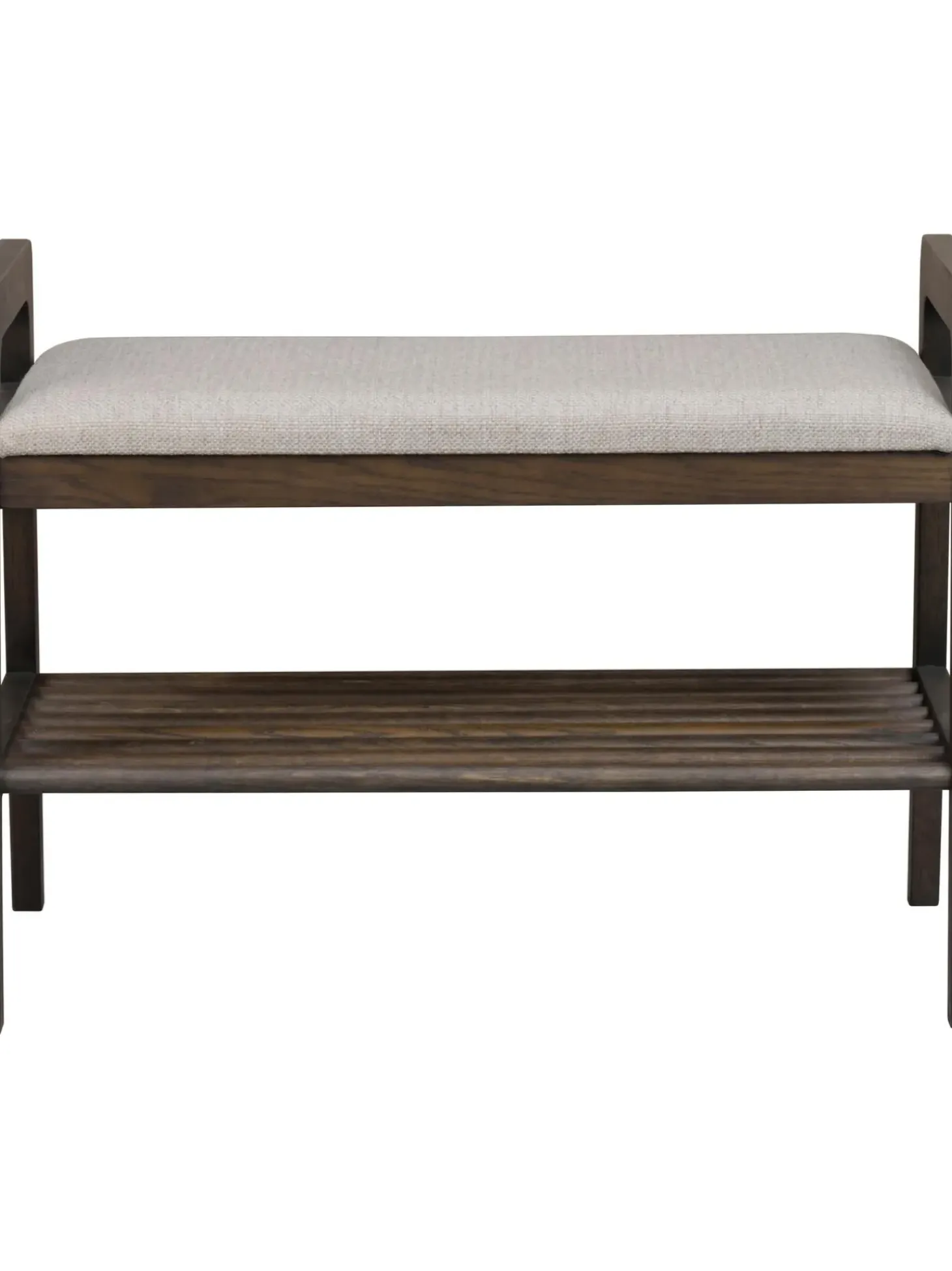 Panca Imbottita Con Ripiano In Legno Di Quercia Inverness