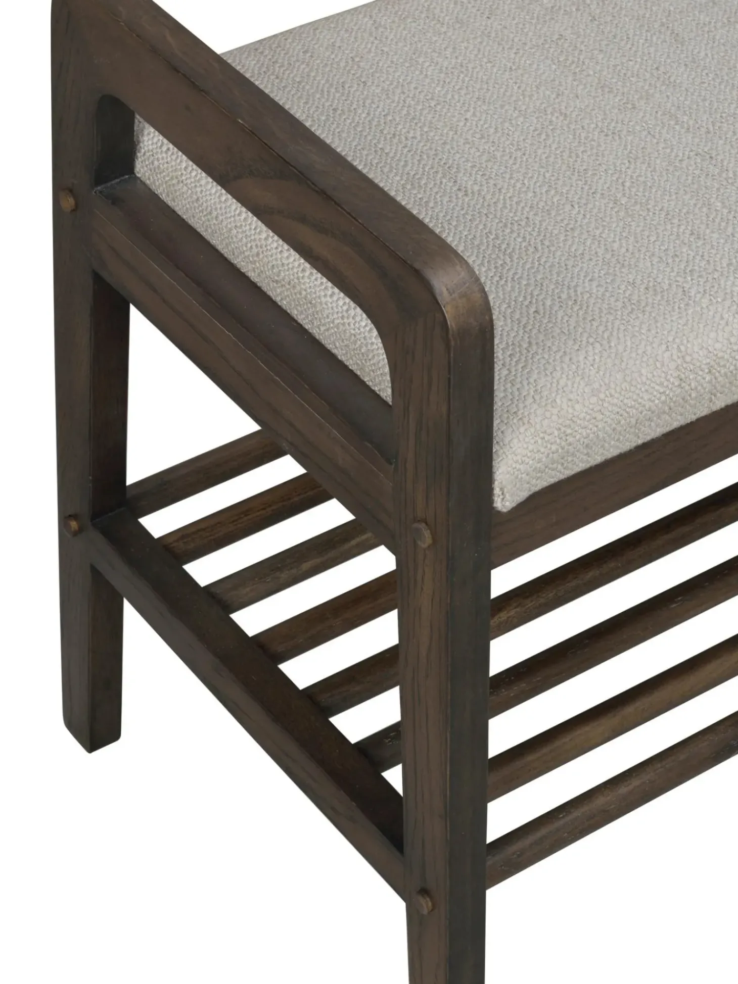 Panca Imbottita Con Ripiano In Legno Di Quercia Inverness