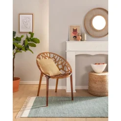 Passatoia In Lana Tessuta A Mano Con Frange Kim