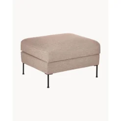 Poggiapiedi Contenitore Da Divano In Tessuto Taupe Cucita