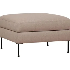 Poggiapiedi Contenitore Da Divano In Tessuto Taupe Cucita