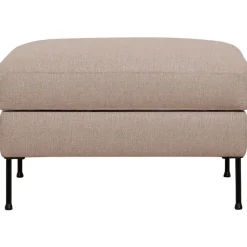 Poggiapiedi Contenitore Da Divano In Tessuto Taupe Cucita