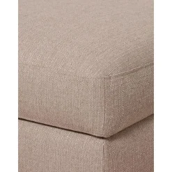 Poggiapiedi Contenitore Da Divano In Tessuto Taupe Cucita