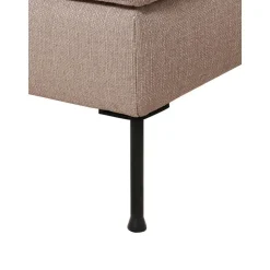 Poggiapiedi Contenitore Da Divano In Tessuto Taupe Cucita