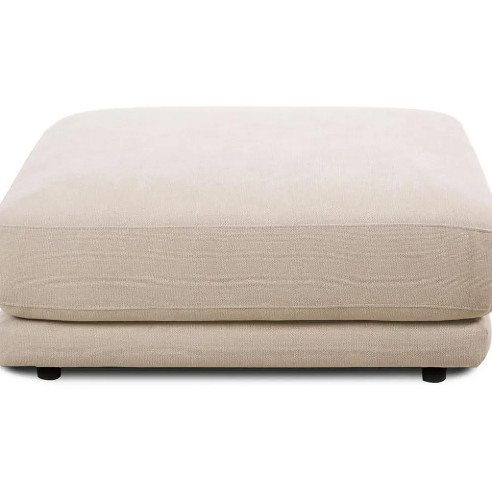 Poggiapiedi Da Divano In Tessuto Beige Jasmin