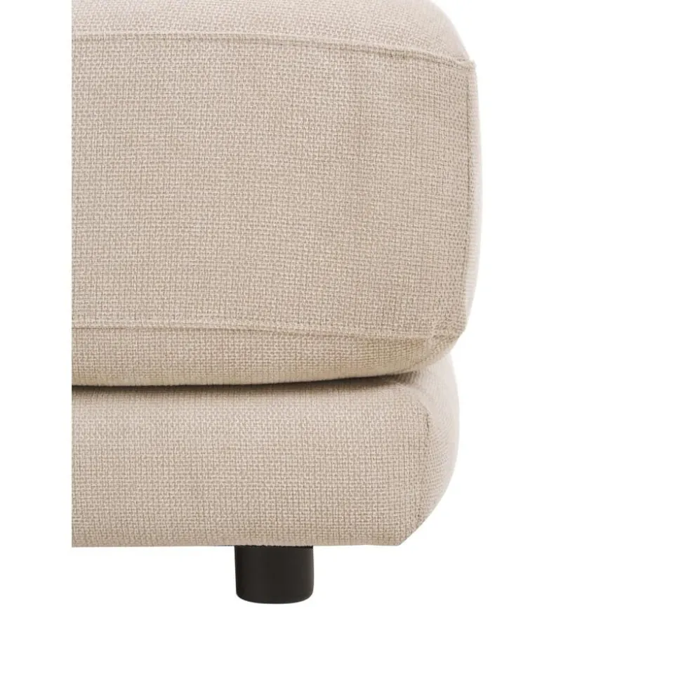 Poggiapiedi Da Divano In Tessuto Beige Jasmin