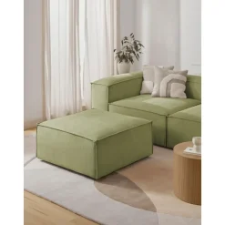 Poggiapiedi In Velluto A Coste Lennon