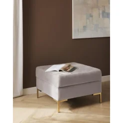 Poggiapiedi In Velluto Con Contenitore Luna