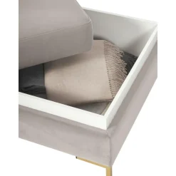 Poggiapiedi In Velluto Con Contenitore Luna