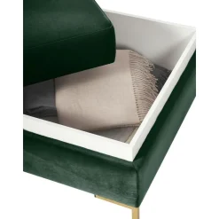 Poggiapiedi In Velluto Con Contenitore Luna