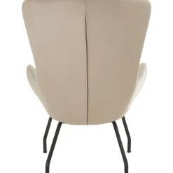 Poltrona Bergere In Velluto Con Gambe In Metallo Wing