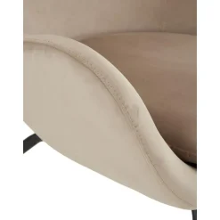 Poltrona Bergere In Velluto Con Gambe In Metallo Wing