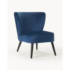 Poltrona Cocktail In Velluto Blu Robine
