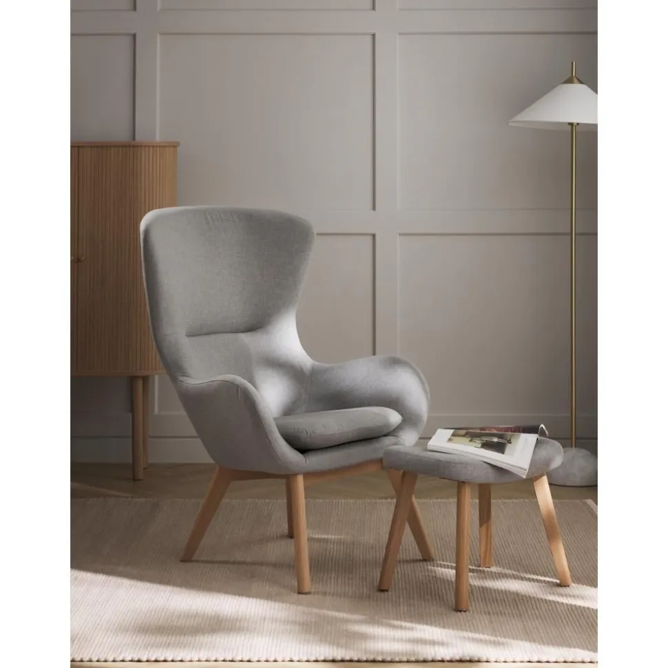 Poltrona Con Gambe In Legno Wing