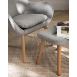 Poltrona Con Gambe In Legno Wing