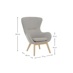 Poltrona Con Gambe In Legno Wing