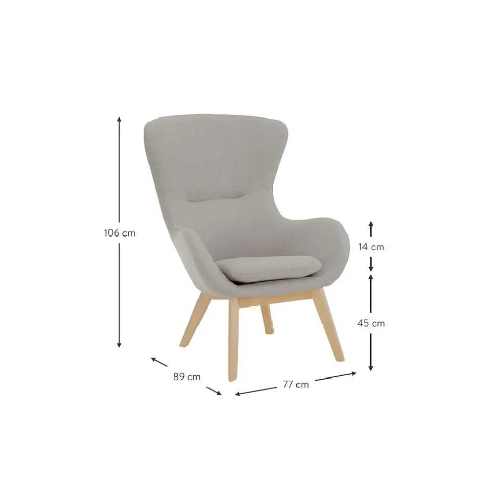 Poltrona Con Gambe In Legno Wing