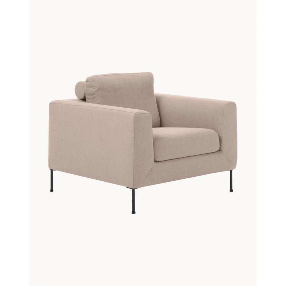 Poltrona Con Gambe In Metallo Cucita