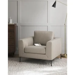 Poltrona Con Gambe In Metallo Cucita