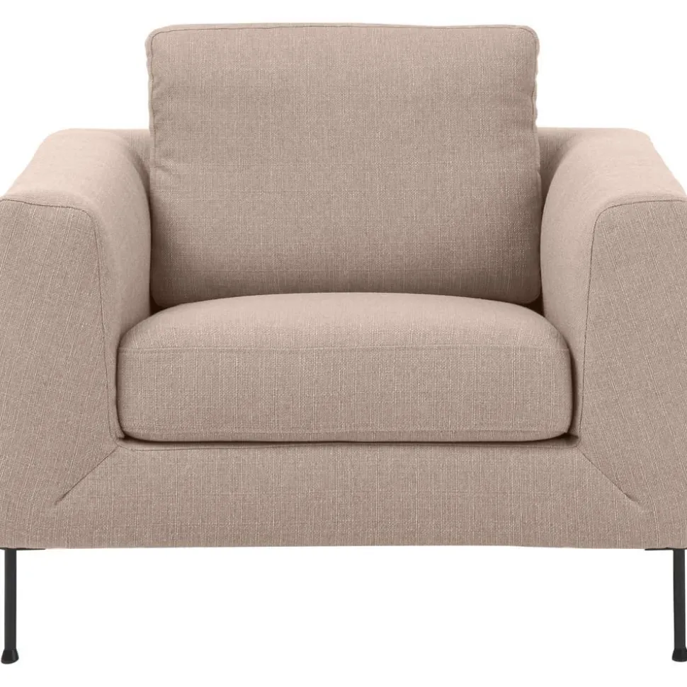 Poltrona Con Gambe In Metallo Cucita