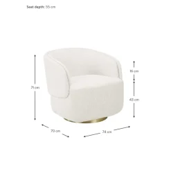 Poltrona Girevole In Boucle Irene