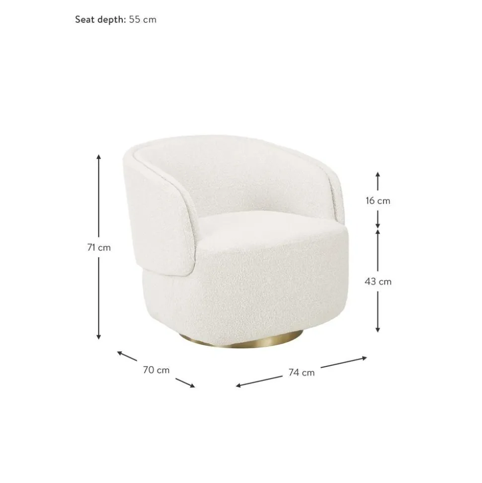 Poltrona Girevole In Boucle Irene