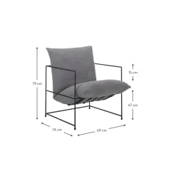 Poltrona Imbottita Con Struttura In Metallo Wayne