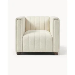 Poltrona In Boucle Con Piedini In Legno Antonio