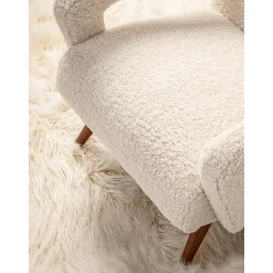 Poltrona In Teddy Bianco Berna