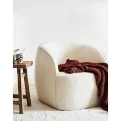 Poltrona In Tessuto Boucle Elodie