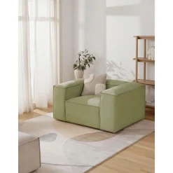 Poltrona In Velluto A Coste Lennon