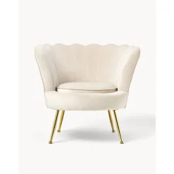 Poltrona In Velluto Oyster