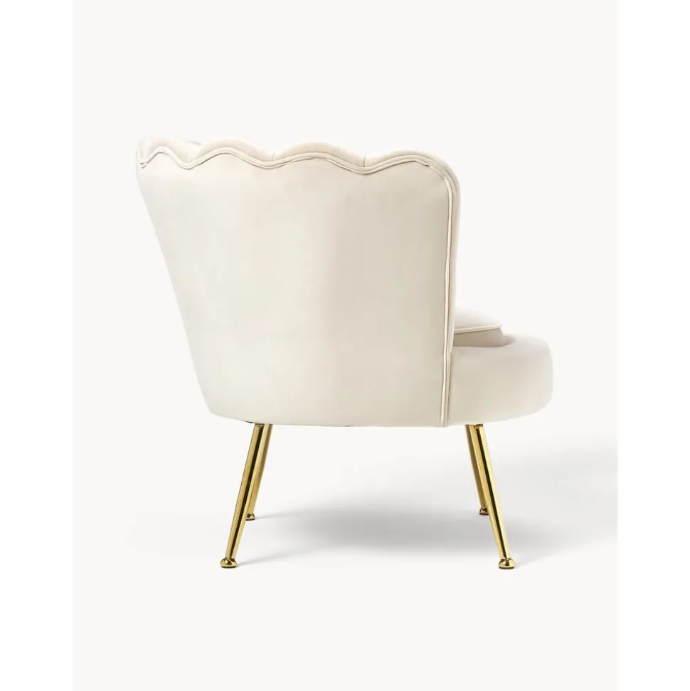 Poltrona In Velluto Oyster