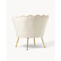 Poltrona In Velluto Oyster