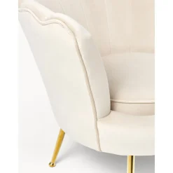 Poltrona In Velluto Oyster